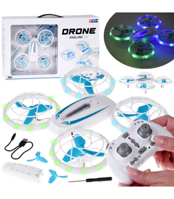 Dronis ar LED apgaismojumu un tālvadības pulti, akrobātikas funkcijām RC0737