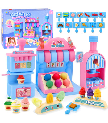 Saldais plastilīna komplekts – saldējuma kiosks, konditoreja un bistro ZA5895