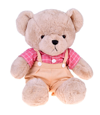 Plīša lācis Filip rozā vintage kreklā, bēšs — ZA5923 A, 58cm
