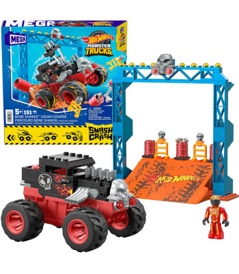 Hot Wheels Monster Truck kaskadieru konstruktors ar auto un rampu, 151 detaļa, ZA5996