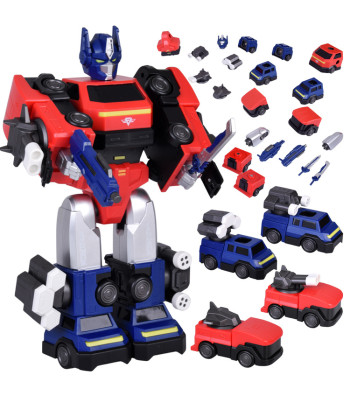 Magnētiskais robots-transformators ar aksesuāriem 2 vienā, ZA6009, liela figūra