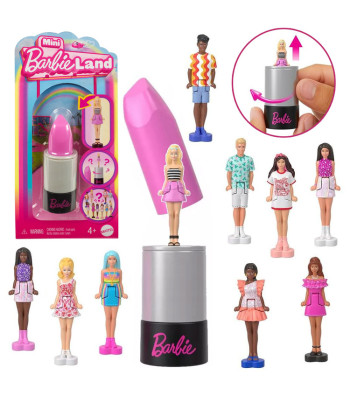 Mattel Mini BarbieLand pārsteiguma lellīte lūpu krāsas iepakojumā Barbie vai Ken ZA6037
