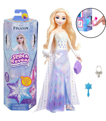 Mattel Disney Princess Frozen Spin & Reveal lelle Elsa ar aksesuāriem ZA6043