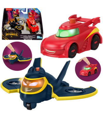 DC BATWHEELS rotaļu transportlīdzekļu komplekts ar gaismām Batwing Redbird ZA6046