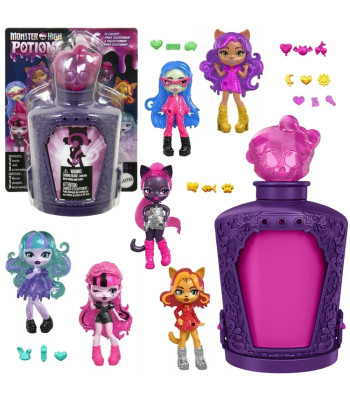 Mattel Monster High Eliksīru sērijas 2. un 3. minilelle pārsteiguma iepakojumā, 1 gab., ZA6055, 7,5 cm