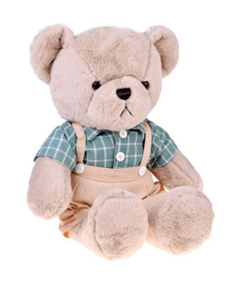Mīkstais lācis Franeks zaļā VINTAGE kreklā ZA5923 B, 58cm