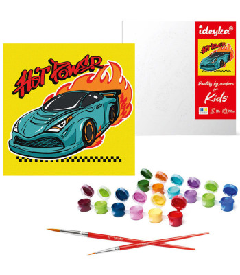 Gleznošana pēc numuriem bērniem “Motorsacīkstes” KHO1192 AP0063 25x25cm