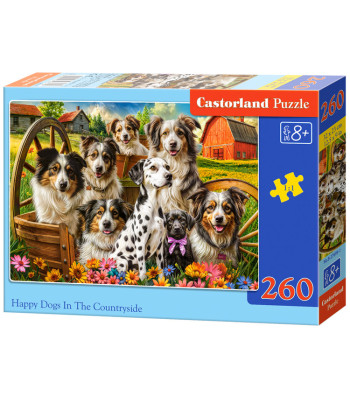 Puzle Happy Dogs In The Countryside – 260 elementi, B-27699-1