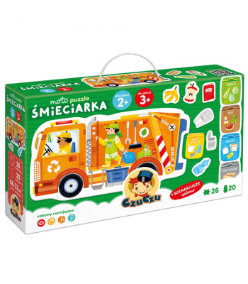 CzuCzu Moto Puzzle Atkritumu vedējs 26 elementi 2+ ZA6104