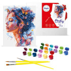 Meitene un taureņi glezna