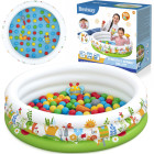 Bestway Sausais baseins ar bumbiņām ZIEDU 102x25cm + 50 bumbiņas un rotaļlietas 52466