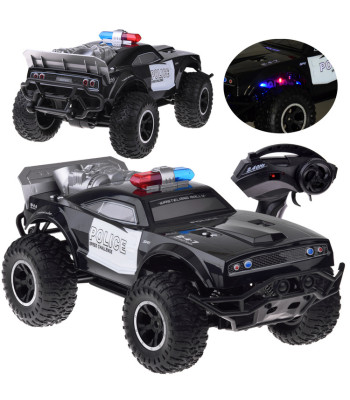 Liela policijas monster truck automašīna ar tālvadības pulti un apgaismojumu RC0626