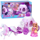 Ankiki Mini Leļļu ar Karieti – Mazā Princese Rozā Kleitā ZA6007
