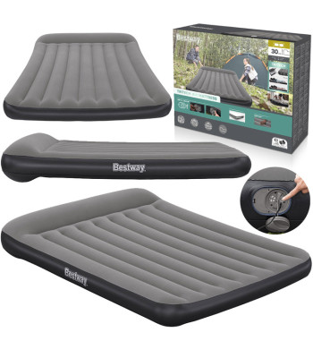 Bestway velūra gaisa matracis ar iebūvētu USB sūkni QUEEN Tritech™, 2 personām, 203 × 152 cm, 671BS