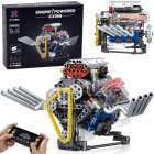 tehniskie klucīši uzbūvē motoru ar akumulatoru, gaismu un kustību, 665 detaļas