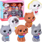 gumijas kucēnu figūriņu komplekts, 6 gab., za4629