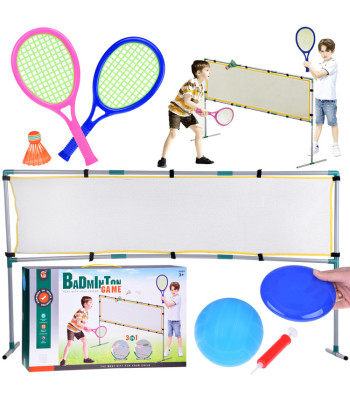 Sporta komplekts 3 vienā: volejbola tīkls, bumba, badmintons, lidojošais disks SP0772