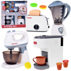 liels mazo sadzīves tehnikas rotaļu komplekts mikseris tosteris blenderis kafijas automāts za5577