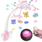 bērnu gultiņas karuselis ar projektoru un tālvadības pulti za4418