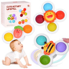 sensorās rotaļlietas fidget spinneri ar piesūcekņiem, 3 gab.