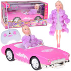 Autko Retro Cadillac ar tālvadības pulti un elegantu lelli kažokā RC0745