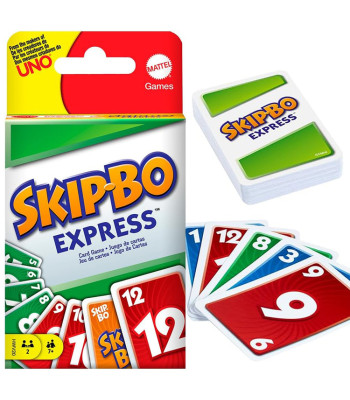 Mattel Skip-Bo Express – ātra stratēģiska kāršu spēle GR0915