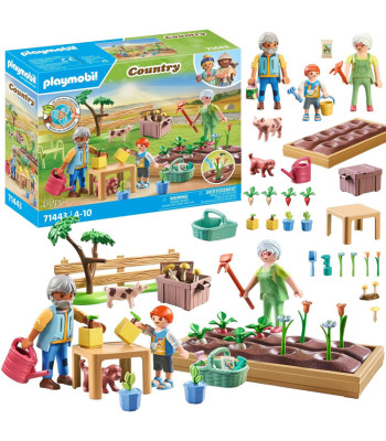 PLAYMOBIL Country dārza komplekts pie vecvecākiem ar dobi un dzīvniekiem ZA6714, 69 detaļas