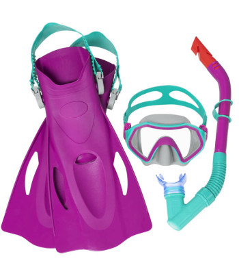 Snorkelēšanas komplekts, rozā, Bestway Hydro Swim Firefish, 7+, 37-41, 25046