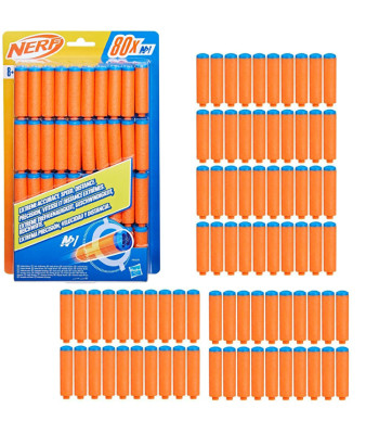 Hasbro NERF putu šautriņas, 80 gab. — N1 ZA6189, 6 cm garas