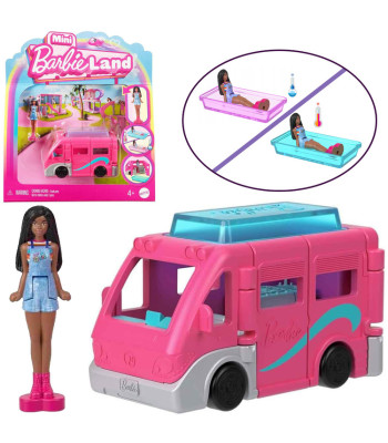 Mattel Mini Barbie Land ceļotāja lelle + kemperis ZA6038 C