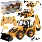 Liels JCB ar tālvadību vadāms traktors–buldozers–ekskavators 1:20 RC0578