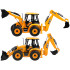 Liels JCB ar tālvadību vadāms traktors–buldozers–ekskavators 1:20 RC0578