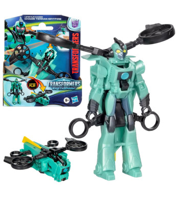 Hasbro Transformers EarthSpark Chaos Terran Spitfire figūra, robots un drons 2 vienā – 10 cm, ZA6726
