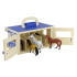 Koka staļļa komplekts ar 6 zirgu figūrām Breyer Horses Stablemates Farms, ZA6720, mērogs 1:32