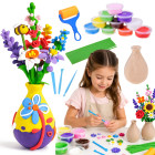 Radošs DIY komplekts ziedu veidošanai no plastiskās masas ar vāzi, 28 elementi ZA6414