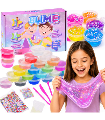 Slime gatavošanas komplekts, 32 elementi, 26 krāsas, piederumi ZA6428