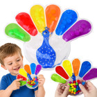 Sensorā fidget rotaļlieta – spiežama ķepa ar krāsainām bumbiņām, ZA6552, 22 x 17 x 1 cm