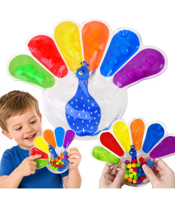 Sensorā fidget rotaļlieta – spiežama ķepa ar krāsainām bumbiņām, ZA6552, 22 x 17 x 1 cm