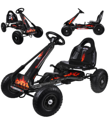 Liels pedāļu gokarts ar regulējamu sēdekli un piepumpējamiem riteņiem SP0839