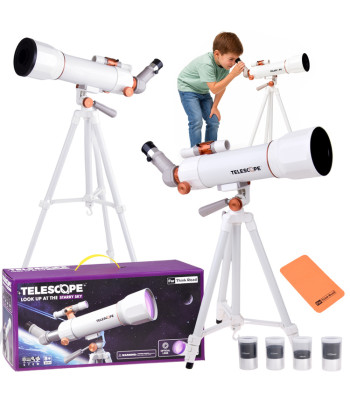 Bērnu teleskops ar statīvu, 4 okulāriem un tēmēšanas tālskati ES0029 107 cm