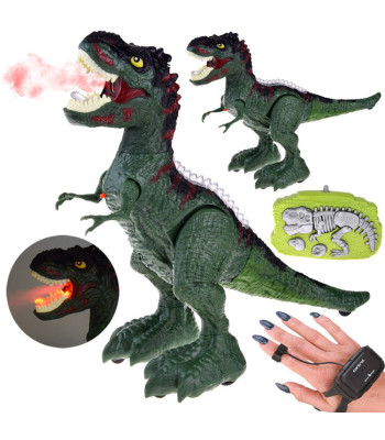 Ar žestiem un RC tālvadības pulti vadāms dinozaurs 2 vienā, rūc, spīd un izdala “uguni” RC0625 ZI