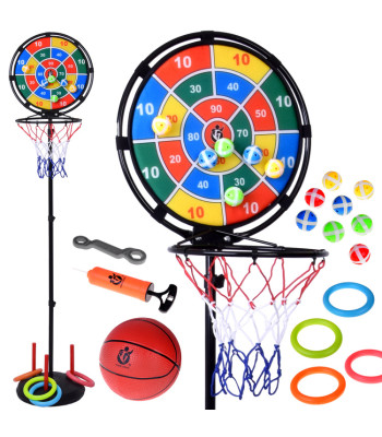 Sporta komplekts 3 vienā ar basketbola groza statīvu un piederumiem SP0830