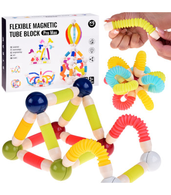 Elastīgie magnētiskie kluči ar caurulītēm būvēšanai 36 elementi Tube Block ZA5813