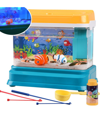 Interaktīvs izgaismots akvārijs ar lampiņu un magnētiskām zivtiņām ZA4367