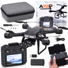 RC drons A19P ar HD kameru, ekrānu vadības pultī, šķēršļu apiešanu un futrāli RC0774