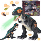 Liels interaktīvs dinozauru robots T-rex ar skaņas, gaismas un tvaika efektiem, dēj olas ZA5716