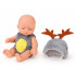 Mini lelle mazulis ziemeļbrieža kostīmā ar kustīgām rokām, kājām un grozāmu galviņu, 11 cm, ZA6454