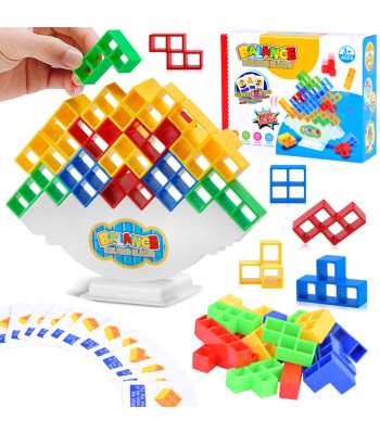 Konstruktoru klucīši Tetris Tower 3D līdzsvara tornis, veiklības spēle ZA4967