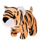 Plīša rotaļlieta Safari tīģeris ar pīkstuli, Zoo mini dzīvnieciņu sērija ZA4415 A, 8 × 11 × 5 cm