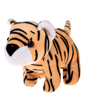 Plīša rotaļlieta Safari tīģeris ar pīkstuli, Zoo mini dzīvnieciņu sērija ZA4415 A, 8 × 11 × 5 cm